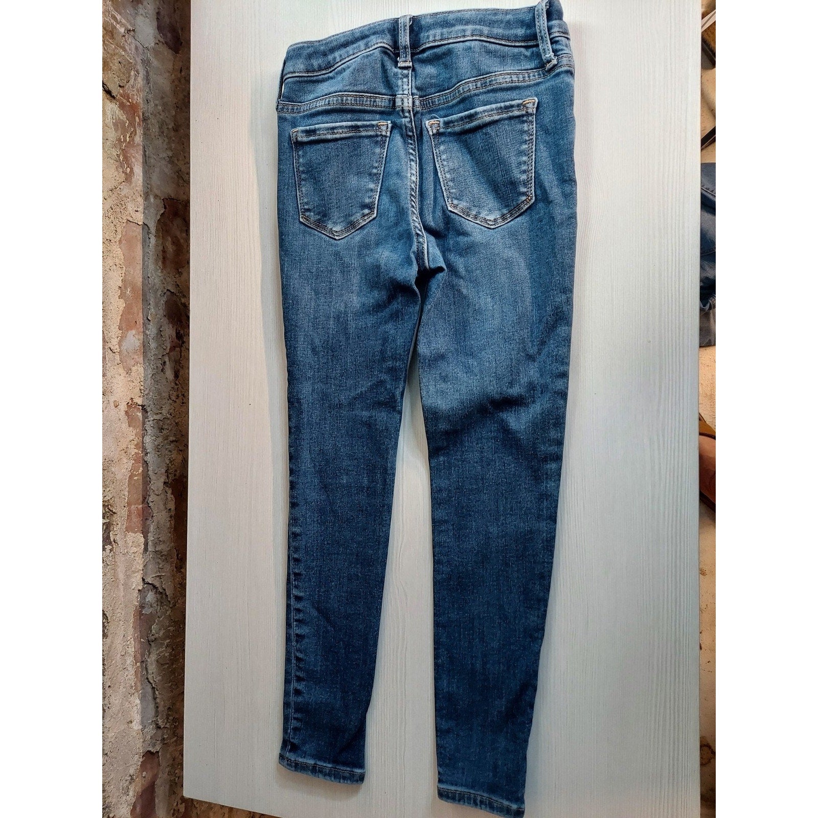 GAP Girls High Rise Stretch Jegging Jeans Size 7 Blue Button Fly Denim