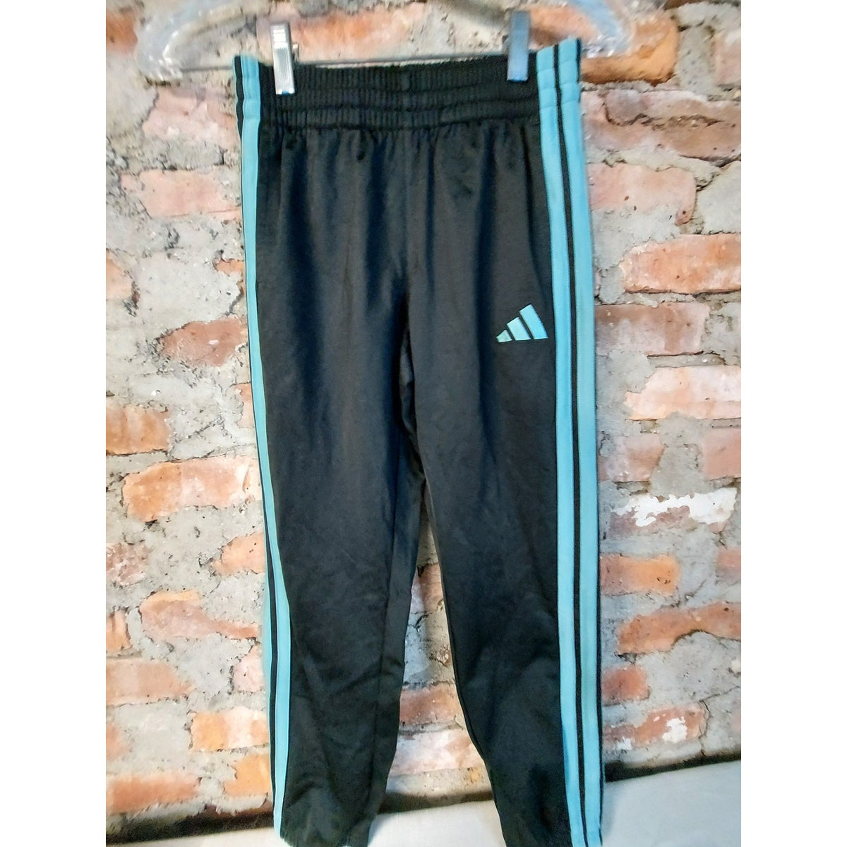Adidas Unisex Boys Tracksuit Set S Small Teal Blue Black Full Zip Athletic