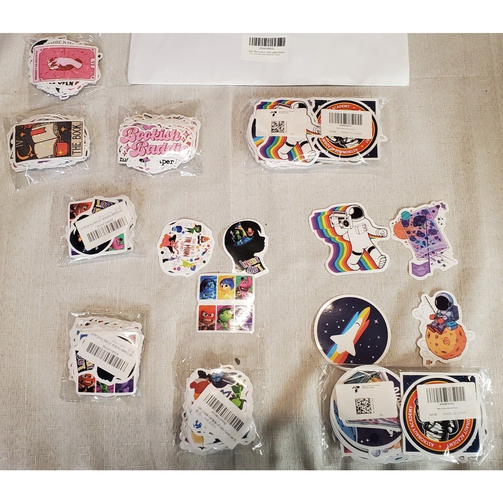 Inside Out Astronaut Space Bookish Stickers Lot Vinyl Waterproof Laptop