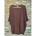 Mossimo Supply Co Womens Cardigan M Rust Black Knit Open Front Dolman Sleeve
