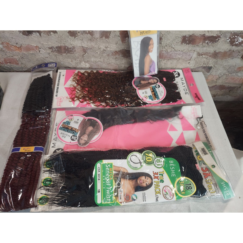 Braiding Hair Extensions Lot 18 Inch Mayde Beshe Freetress Crochet Box Braids