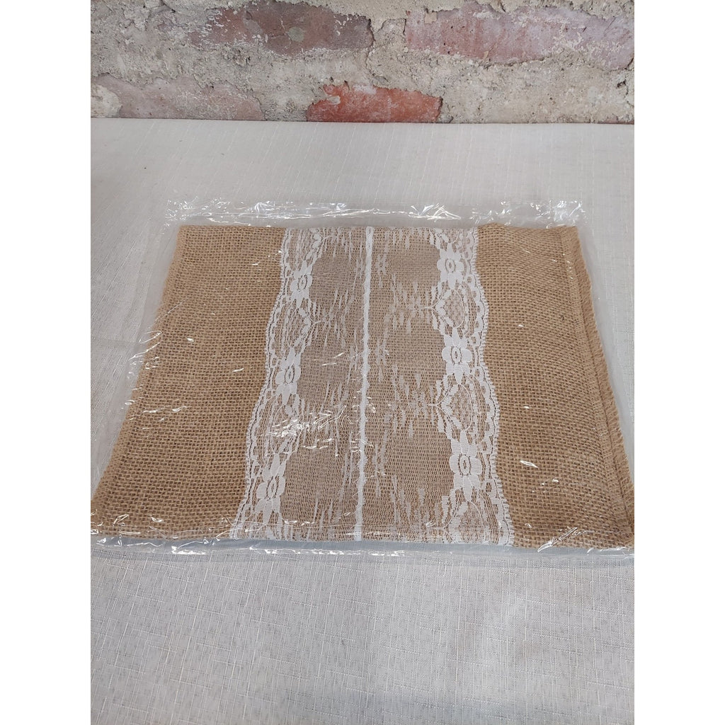 Burlap Lace Table Runner Rustic Wedding Party Event Decor 70 Inch Natural White