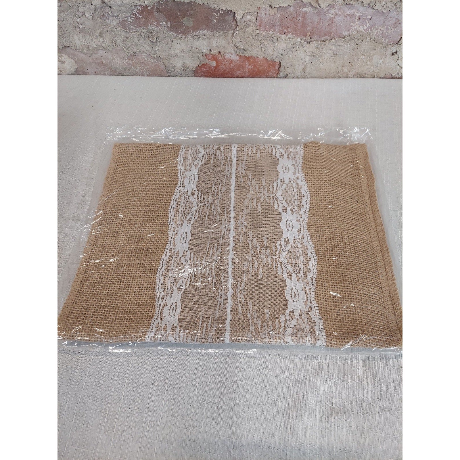 Burlap Lace Table Runner Rustic Wedding Party Event Decor 70 Inch Natural White