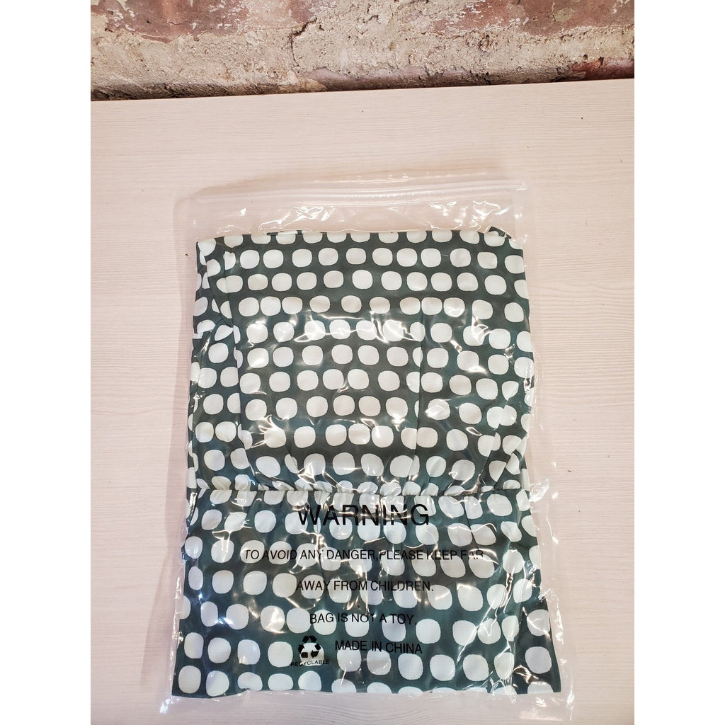 Womens Dress XL Green White Polka Dot Tiered Ruffle Sleeve V Neck Elastic Waist