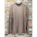 Caciman Mens Mock Neck Long Sleeve Knit Shirt XL Taupe Pullover Casual