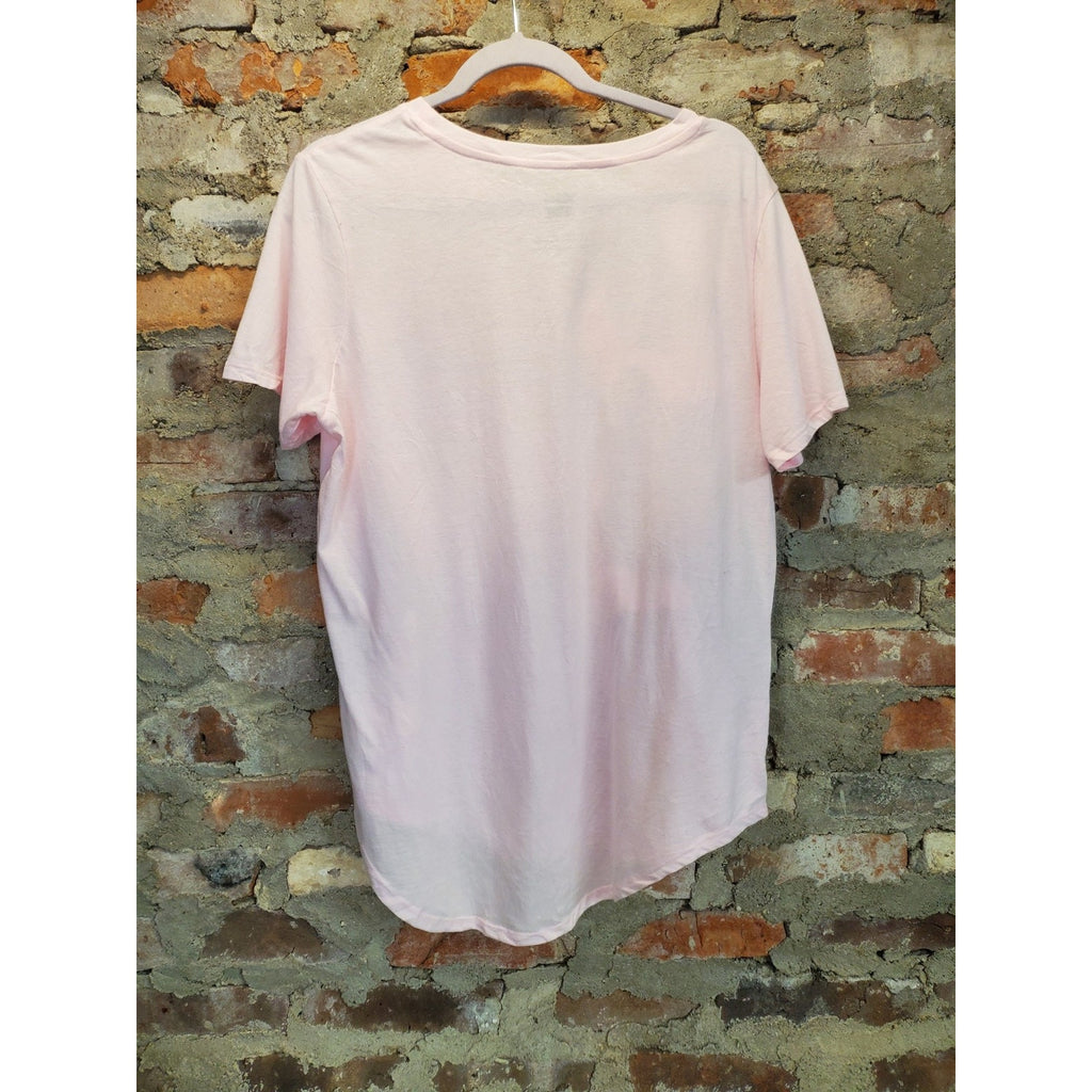 Tom Jerry Womens T Shirt XXL Pink Graphic Short Sleeve Cotton Blend Cartoon
