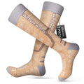 Outdoor Master Hiking Socks Merino Wool 2 Pack Size M Beige Brown Crew Thermal