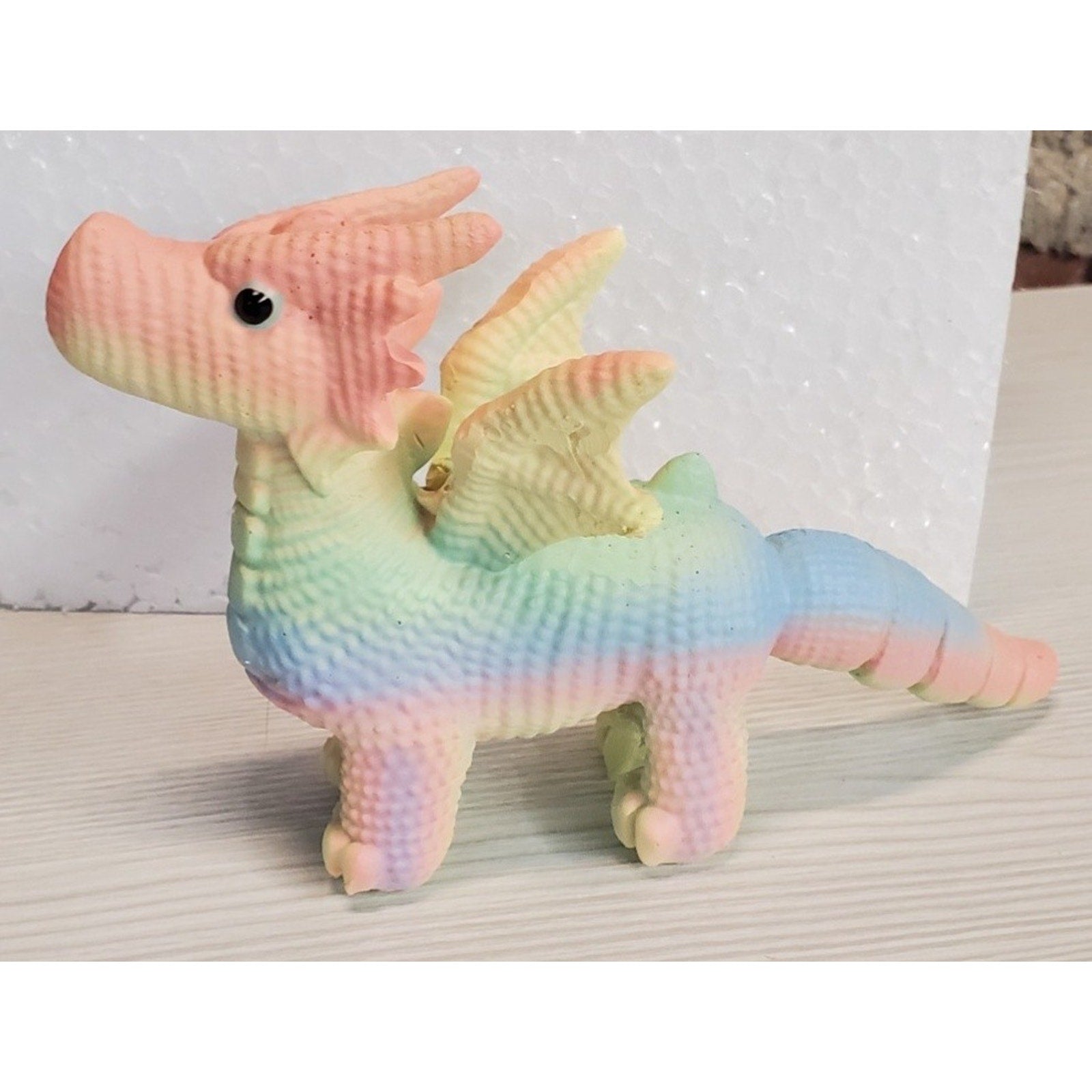 Dragon Figurine Pastel Rainbow Cute Kawaii Fantasy Collectible Statue Decor