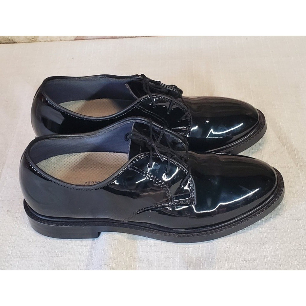 Capps Mens Patent Leather Delite Dress Shoes Size 6.5 M Black Uniform Oxfords