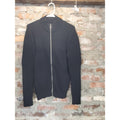 INC International Concepts Mens Full Zip Sweater S Black Mock Neck Ribbed Moto