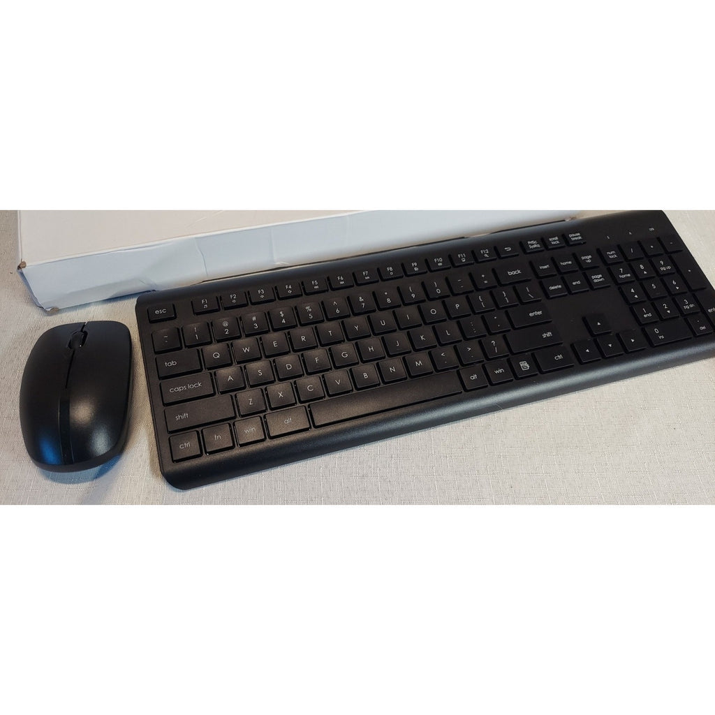 Wireless Keyboard Mouse Combo MK258 Full Size Quiet Slim Black PC Laptop Desktop