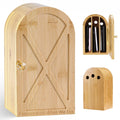 Bamboo Phone Storage Box Arched Door Cell Phone Organizer Digital Detox