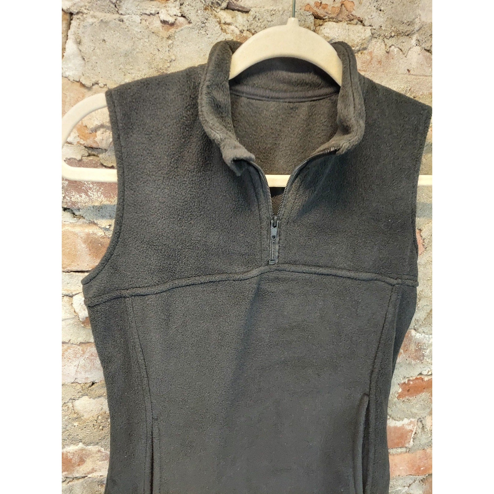 Girls Youth Fleece Dress Quarter Zip Black 8-9Y Polyester Warm Outdoor