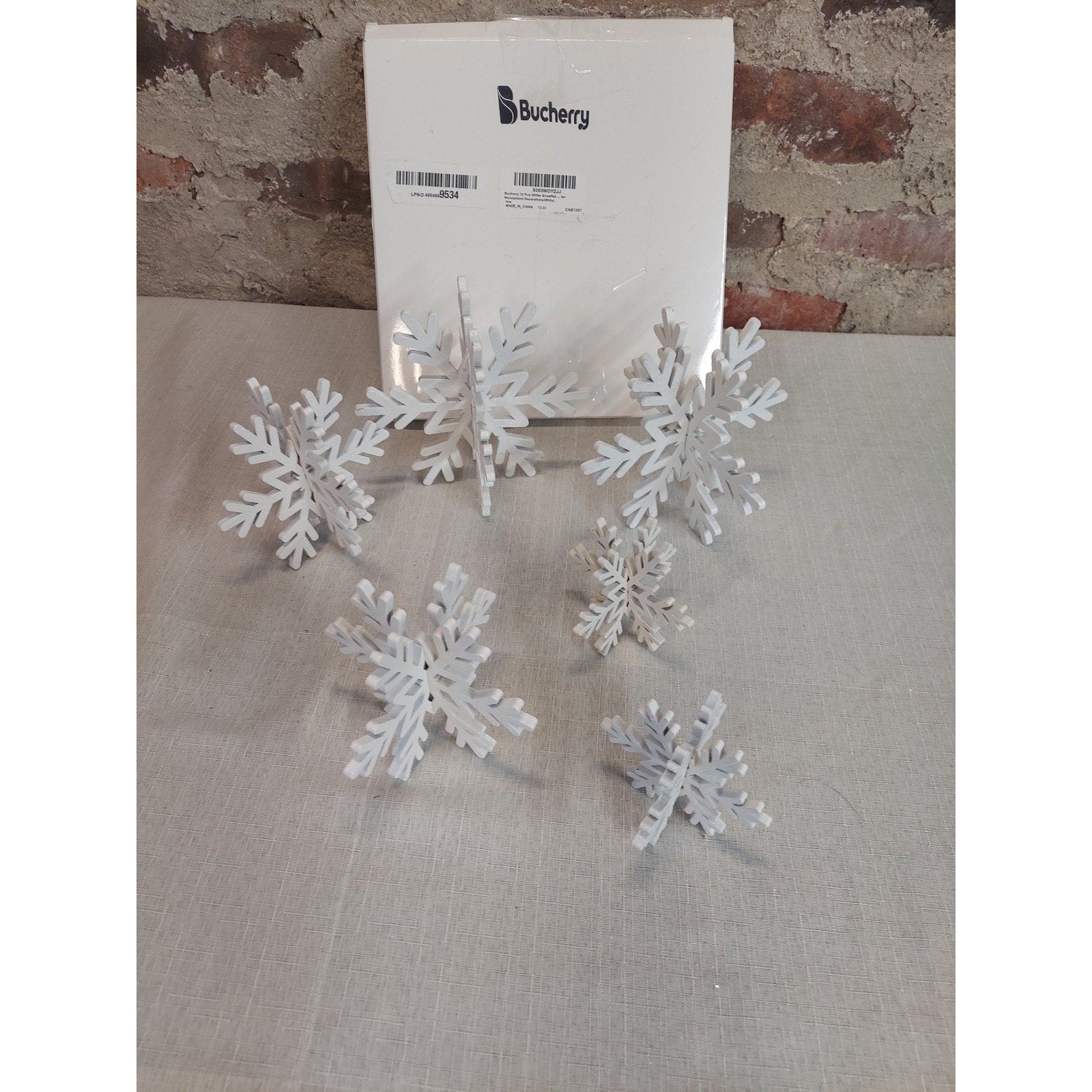 Bucherry 3D White Snowflake Decorations Set Christmas Winter Holiday Decor