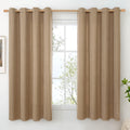 Camel Linen Curtains 78 In Thick Country Rustic Window 2 Panels Set 52 In Wide