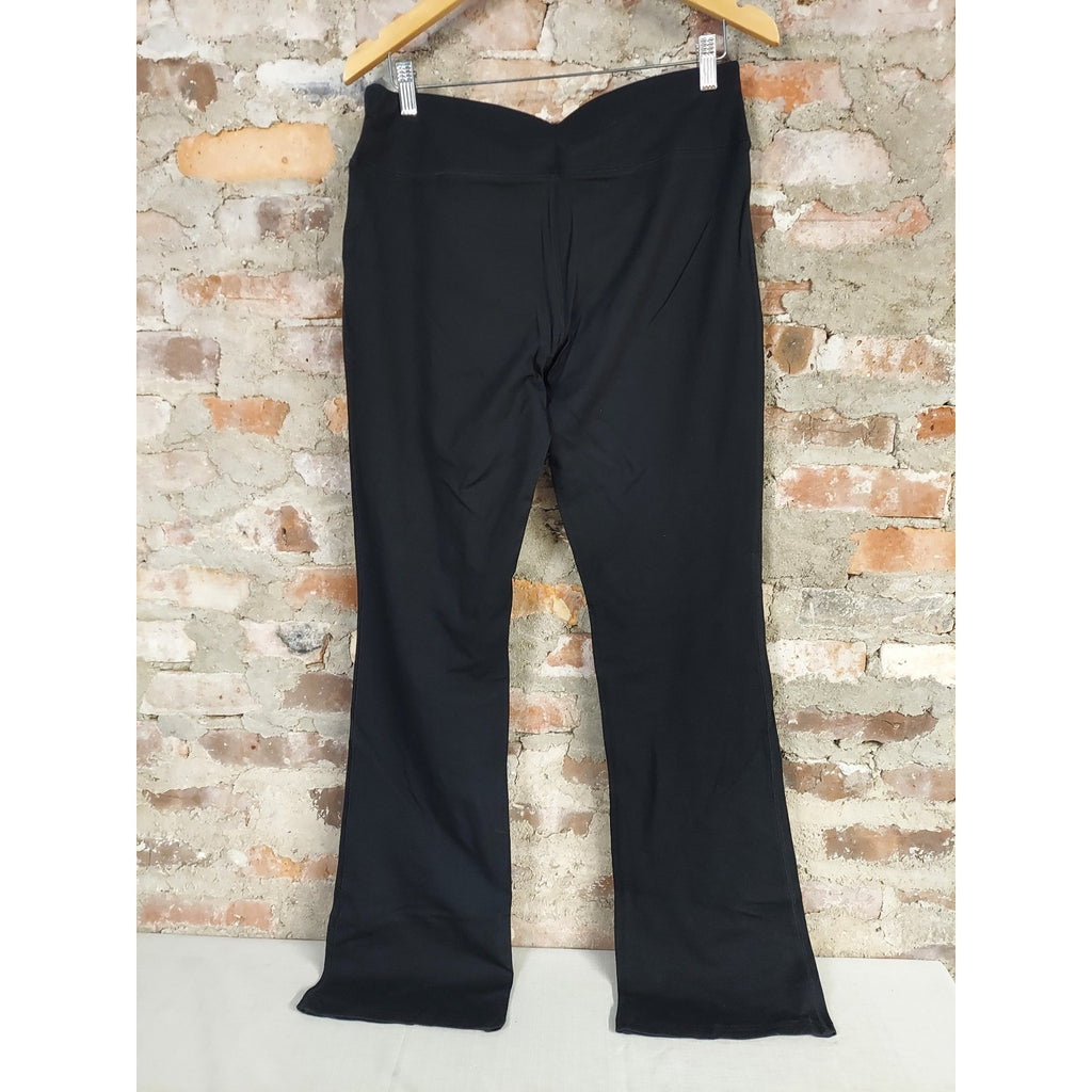 NY Co Womens Bootcut Leggings L Black NWT Stretch Yoga Activewear