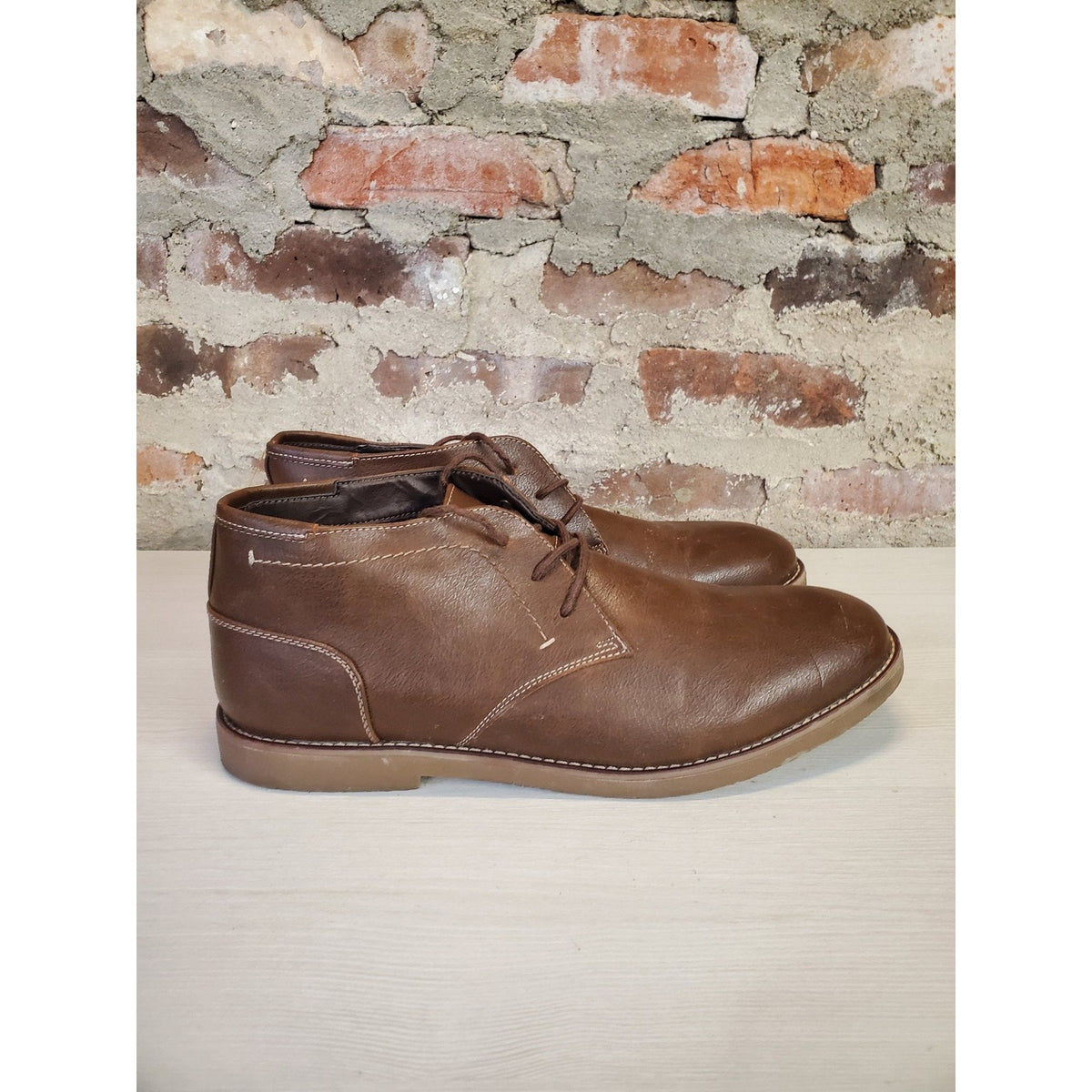 Dexter Mens Chukka Boots Size 14 Brown Faux Leather Lace Up Casual