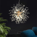 Crystal Chandelier Modern Starburst Gold Ceiling Light Fixture 8 Light Sputnik