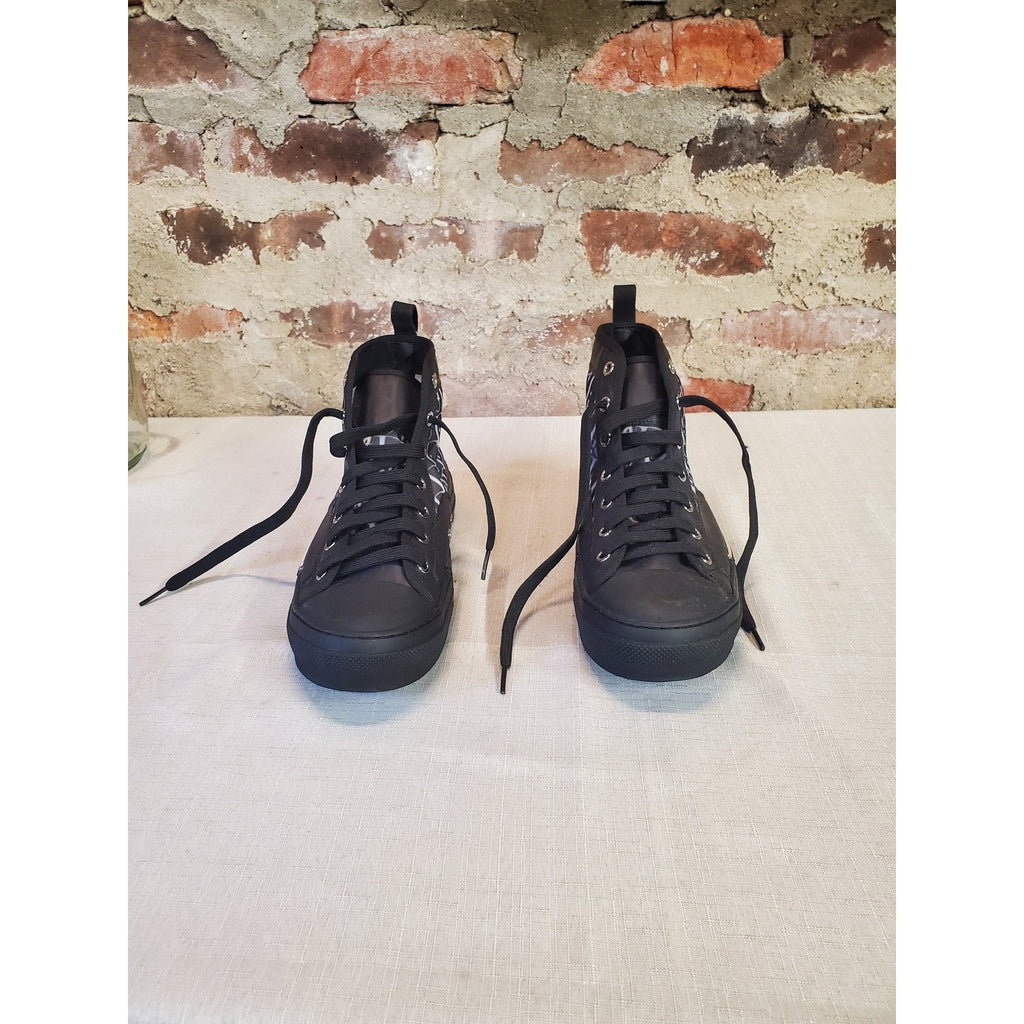 Faux Dior High Top Womens Sz 8.5 Sneakers Oblique Pattern Knock off