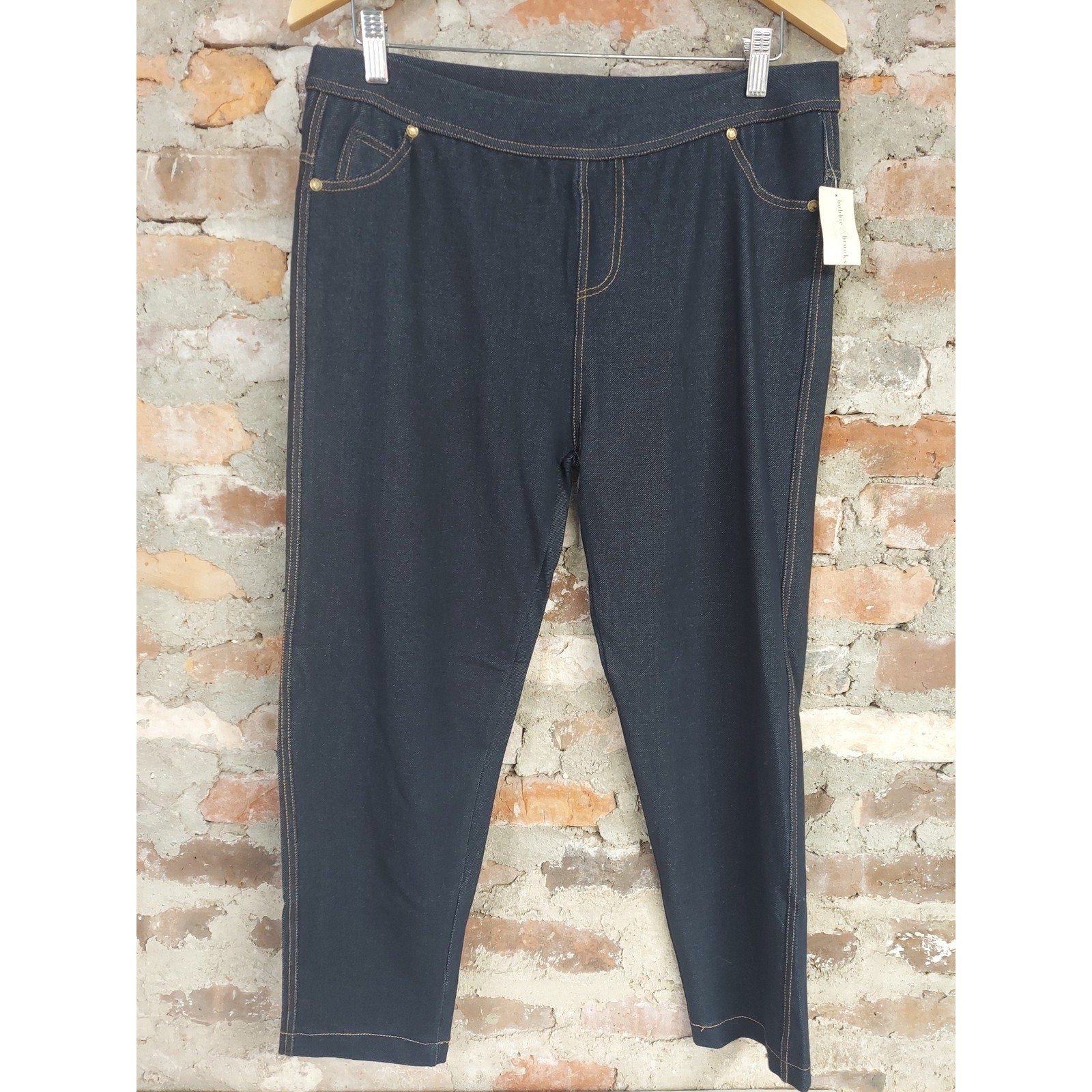 Bobbie Brooks Womens XL Pull On Stretch Jeggings Dark Wash Denim Look
