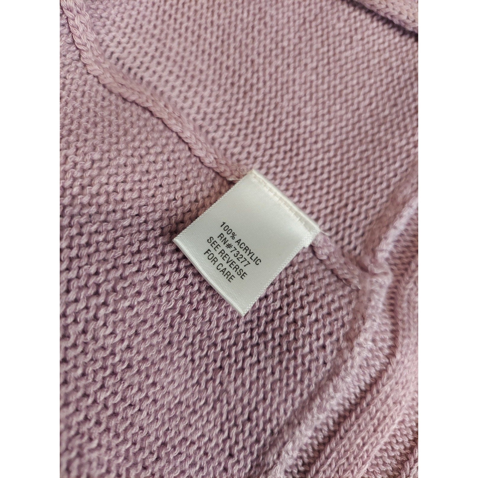 Croft & Barrow Womens Cardigan L Lavender Short Sleeve Open Front Knit Sweater