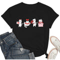 Womens Valentine Cats Graphic T Shirt XL Black Hearts Valentines Day Tee