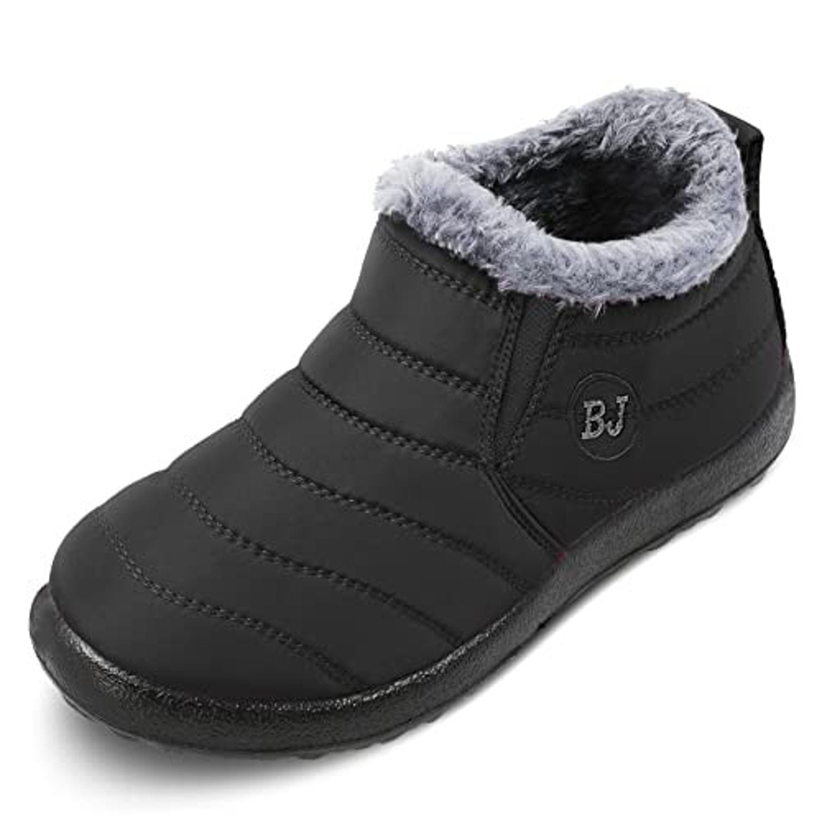 NEW Unisex Winter Ankle Boots Mens 8 Womens 9.5 US Black Furry Lined Lightweight