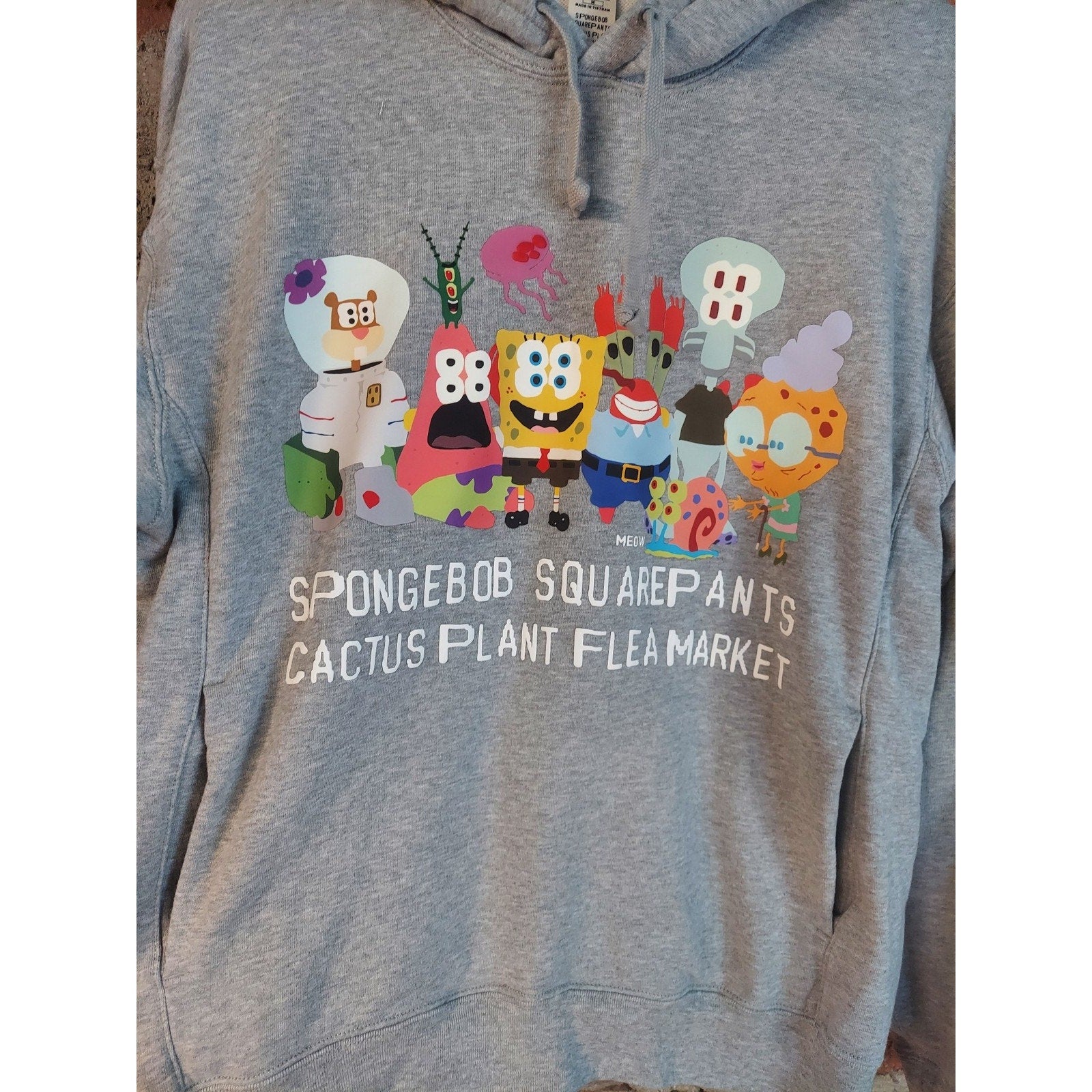 UNIQLO UT SpongeBob SquarePants Cactus Plant Flea Market Hoodie Mens Medium Gray