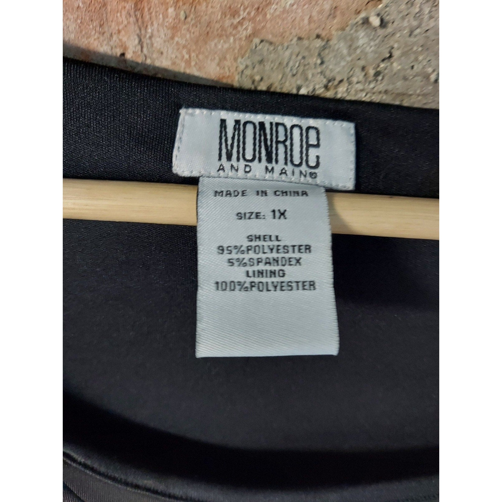 Monroe And Maine Womens Dress 1X Black Multicolor Short Sleeve Geometric Plus