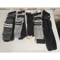 Womens Socks Lot 5 Pairs Over Knee High Black Gray Striped Lace Top Shoe Size