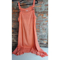 Folio Womens Maxi Sundress XXL Orange White Striped Linen Rayon Button Strap