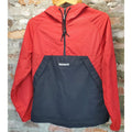 Timberland Mens Windbreaker Pullover Hoodie Small Red Black Colorblock 1/4 Zip