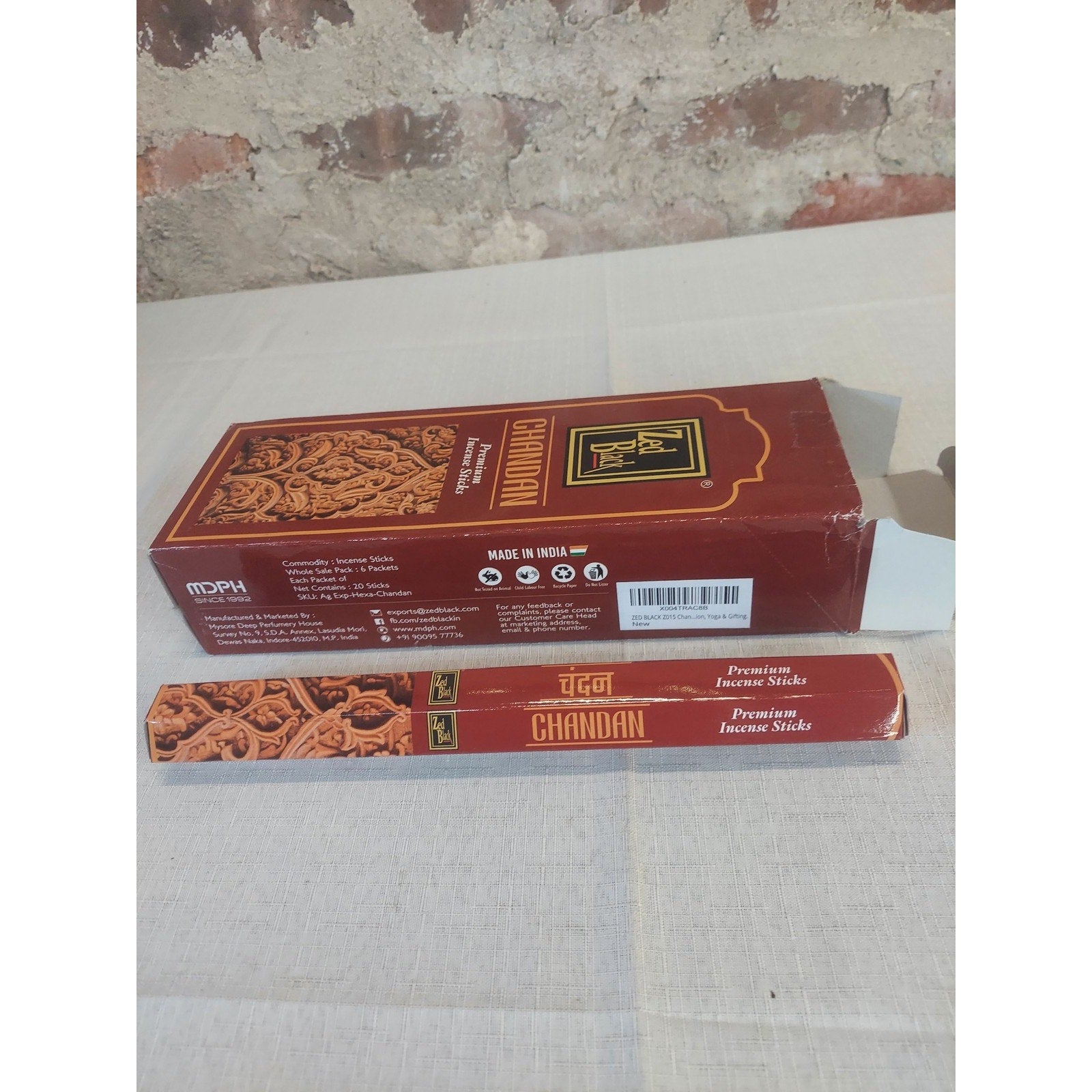 Zed Black Chandan Sandalwood Premium Incense Sticks 120 Sticks Aromatherapy