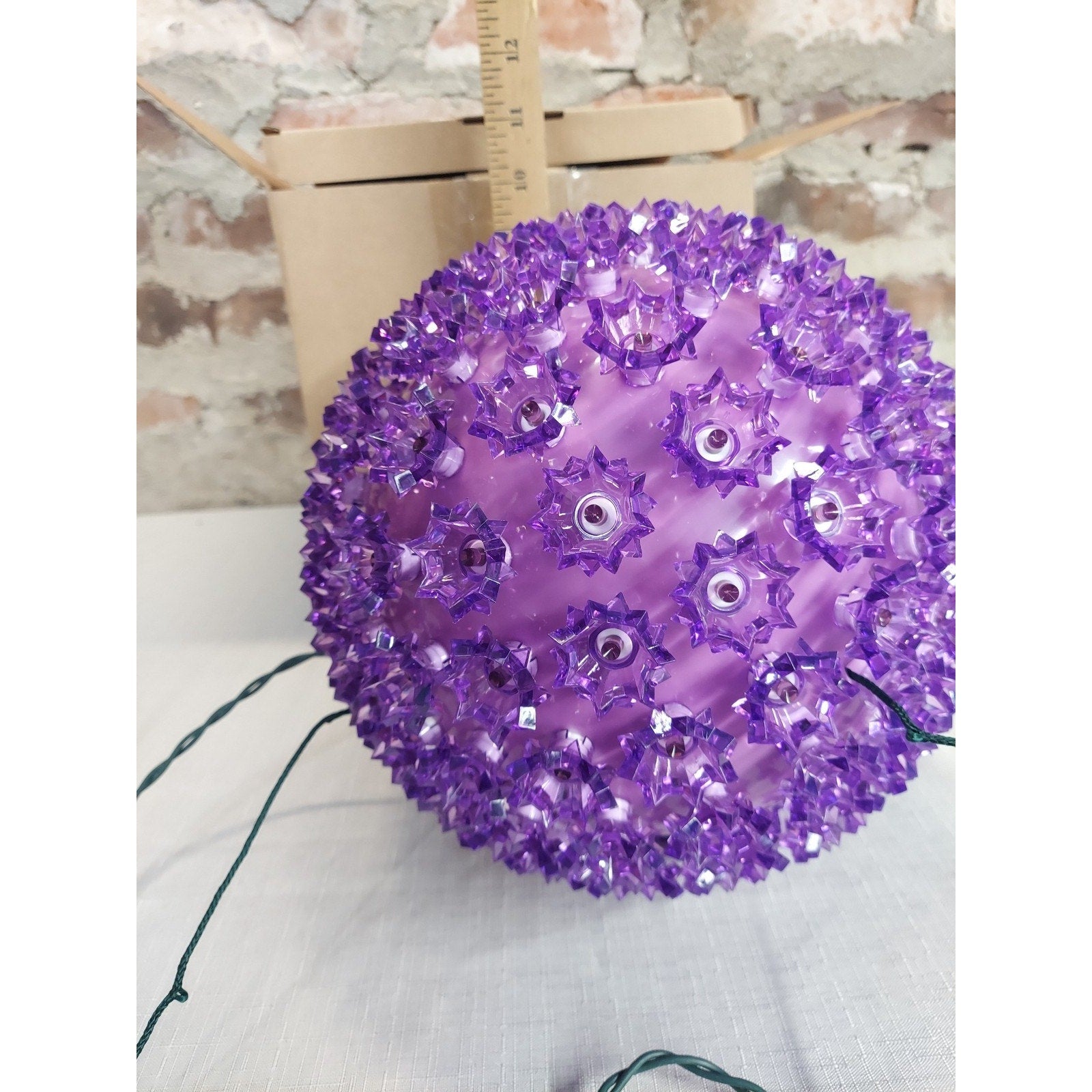 LED Light Ball Purple Starburst Sphere 6 Inch Indoor Outdoor Hanging Chirstmas