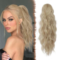 Womens Hair Topper 14" Ponytail Extender Wavy Short Bob Brown Blonde
