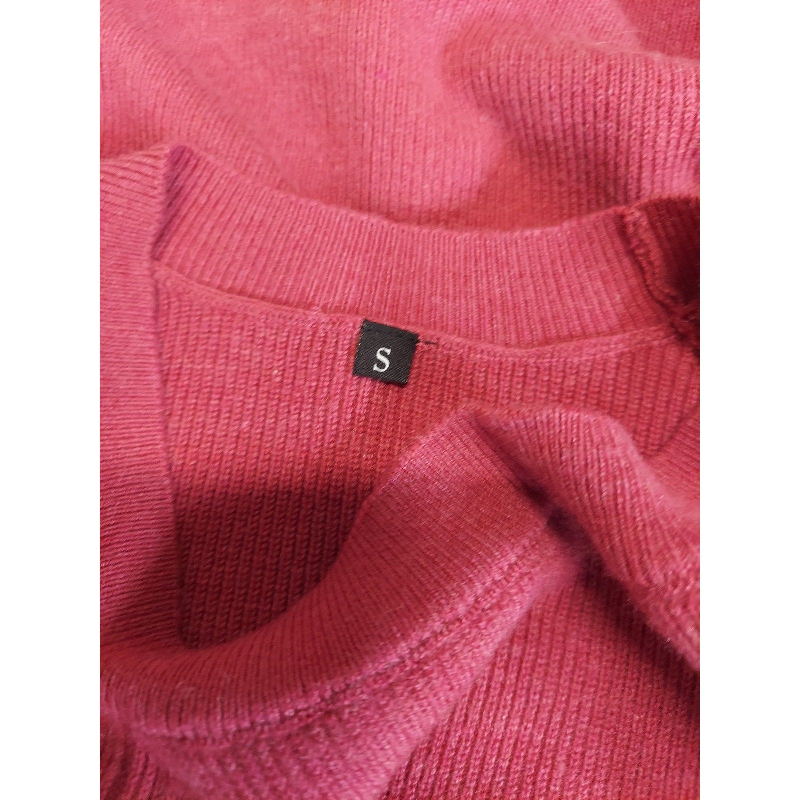 ARACH&CLOZ Womens Pink Short Sleeve Button Sleeve Ribbed Knit Pullover Sweater S