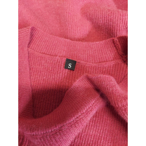 ARACH&CLOZ Womens Pink Short Sleeve Button Sleeve Ribbed Knit Pullover Sweater S