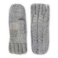 Isotoner Womens Mittens One Size Heather Grey Cable Knit Warm Cozy Winter