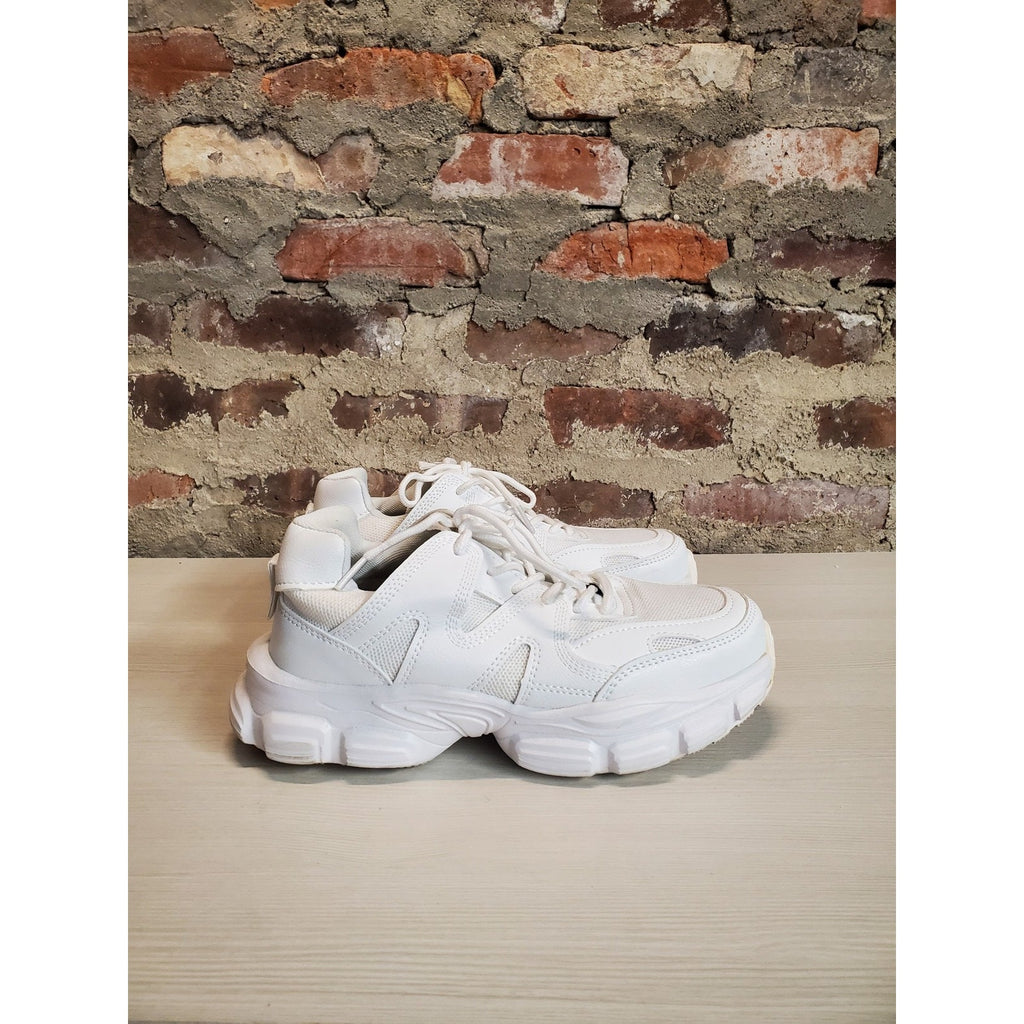HOGENT Womens Chunky Platform Sneakers US 8.5 White Athletic Casual Shoes