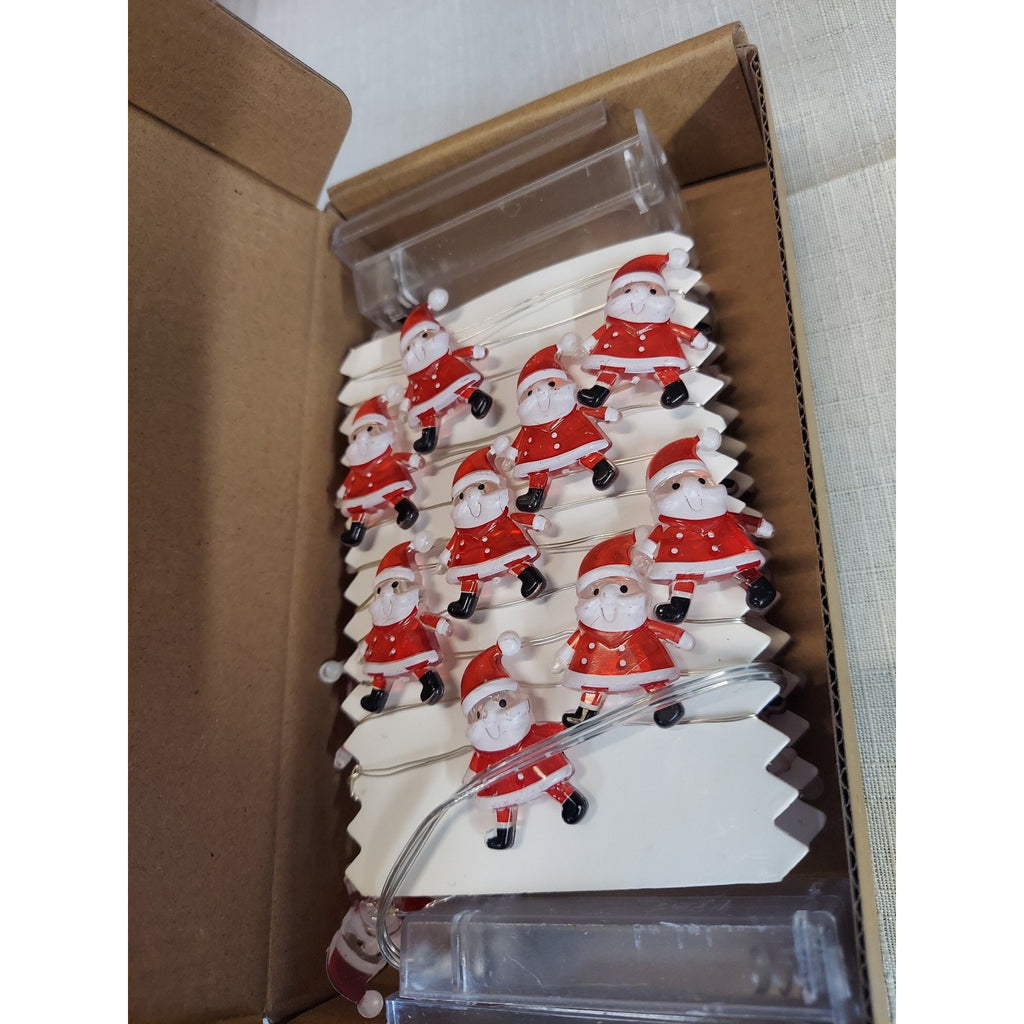Christmas Santa Claus LED String Lights Battery Operated Holiday Decor 2 Pack