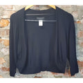 B Darlin Womens Shrug Cardigan M Black Open Front Cropped Long Sleeve