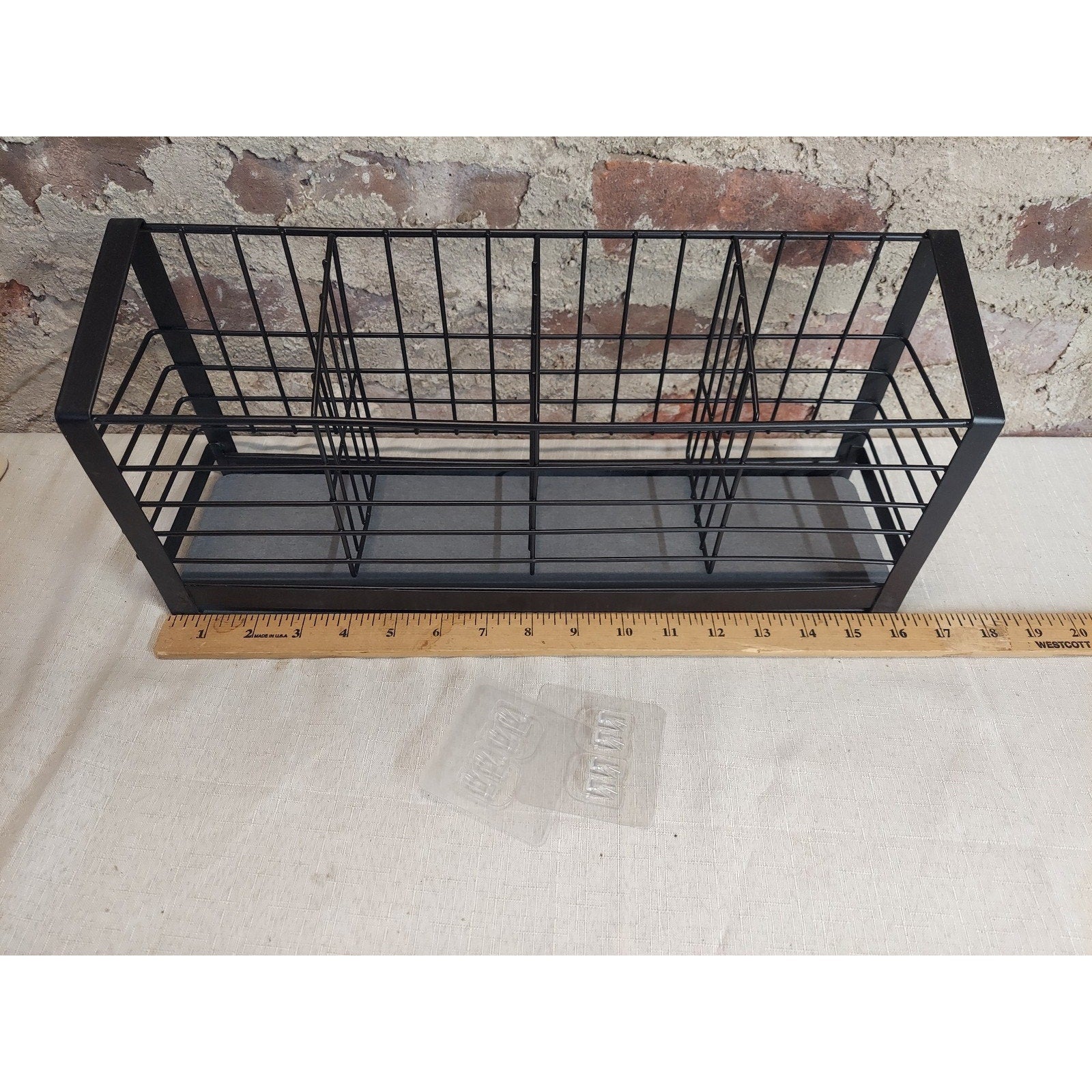 Black Metal Wire Utensil Flatware Organizer Kitchen Caddy 3 Compartment