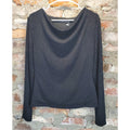 ZESICA Womens Black Long Sleeve Cowl Neck Textured Top L New With Tags