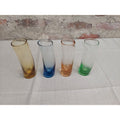 Tilted Shot Glasses Set of 4 Multicolor Leaning Shooter Barware Tumblers 5 Inch