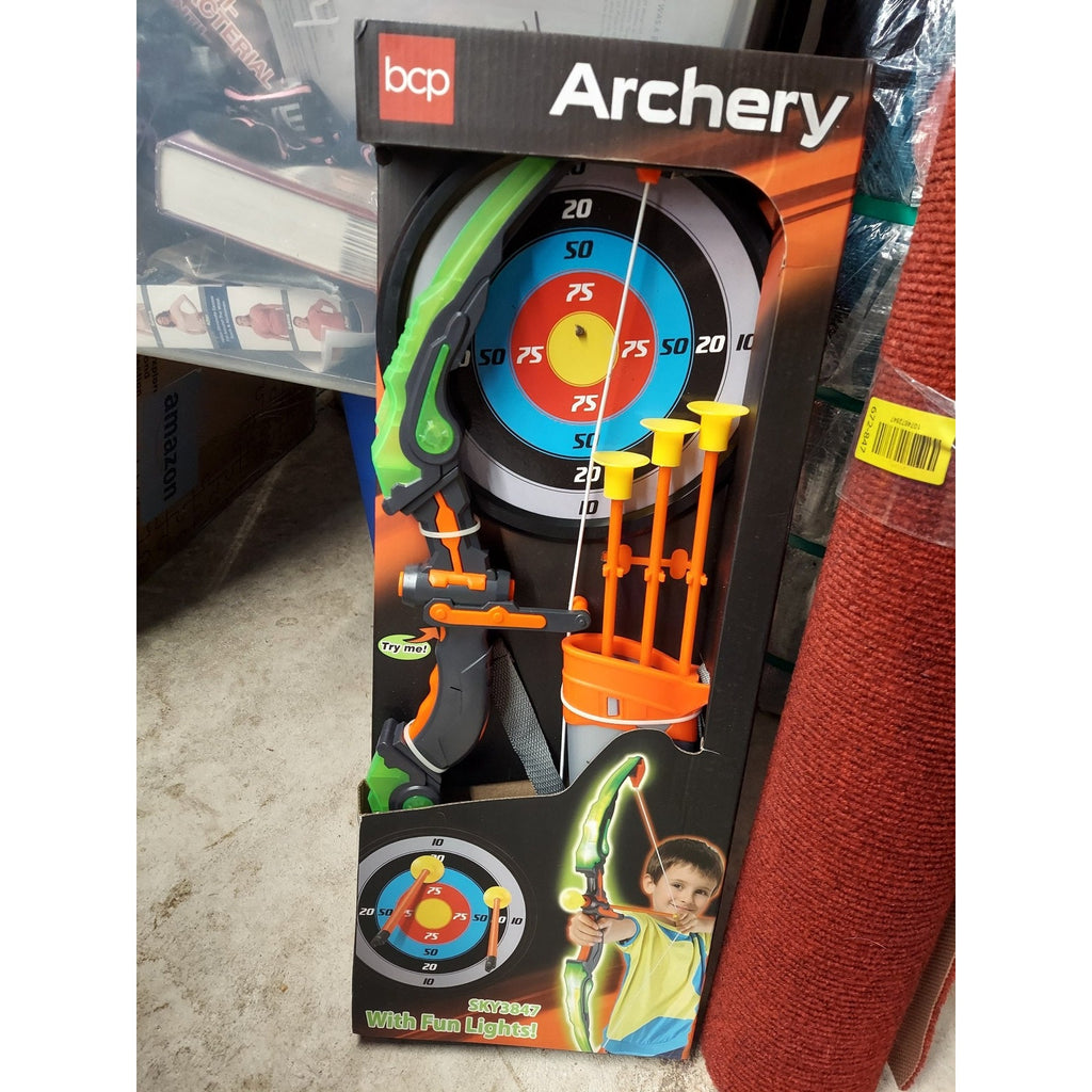 bcp Kids Archery Set Bow Arrow Target Quiver Fun Lights Ages 6 Plus