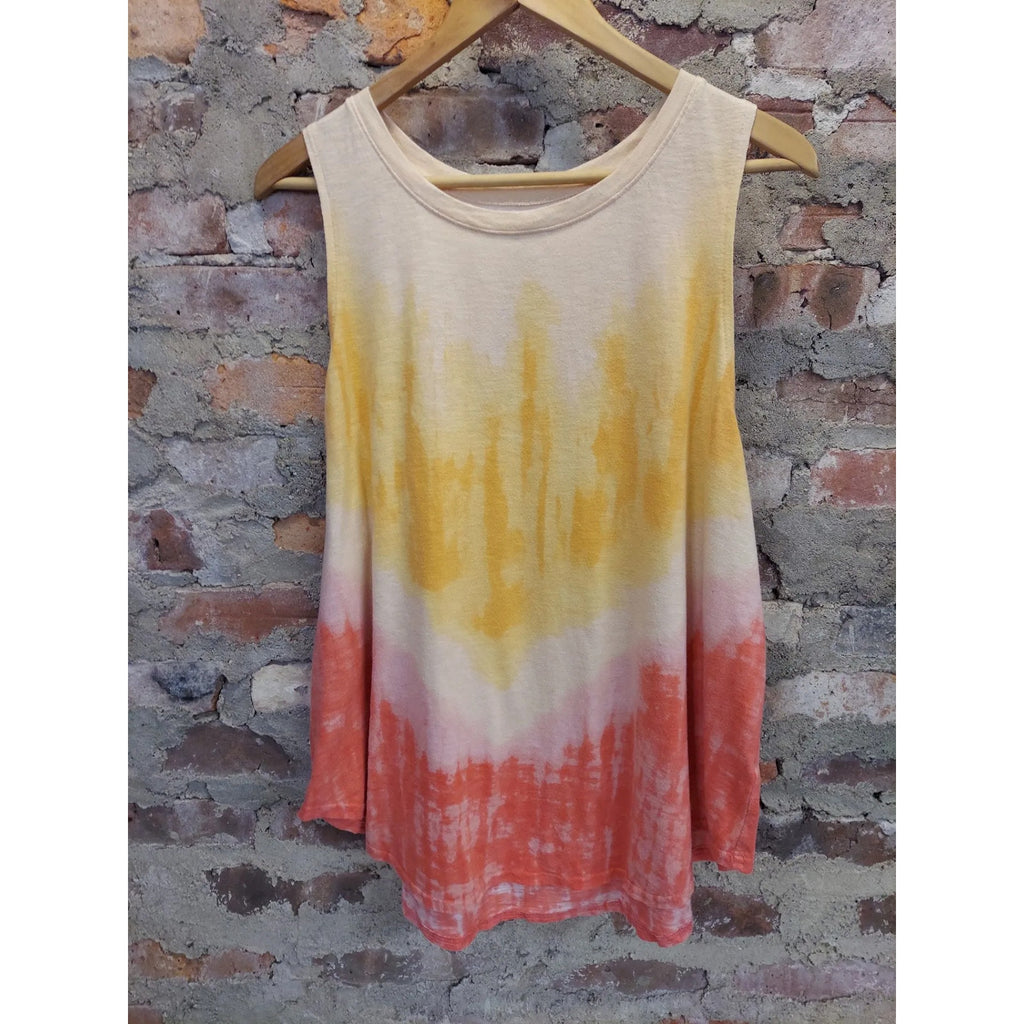 SO Womens The Favorite Tank Top 1X Multicolor Tie Dye Sleeveless Shirt