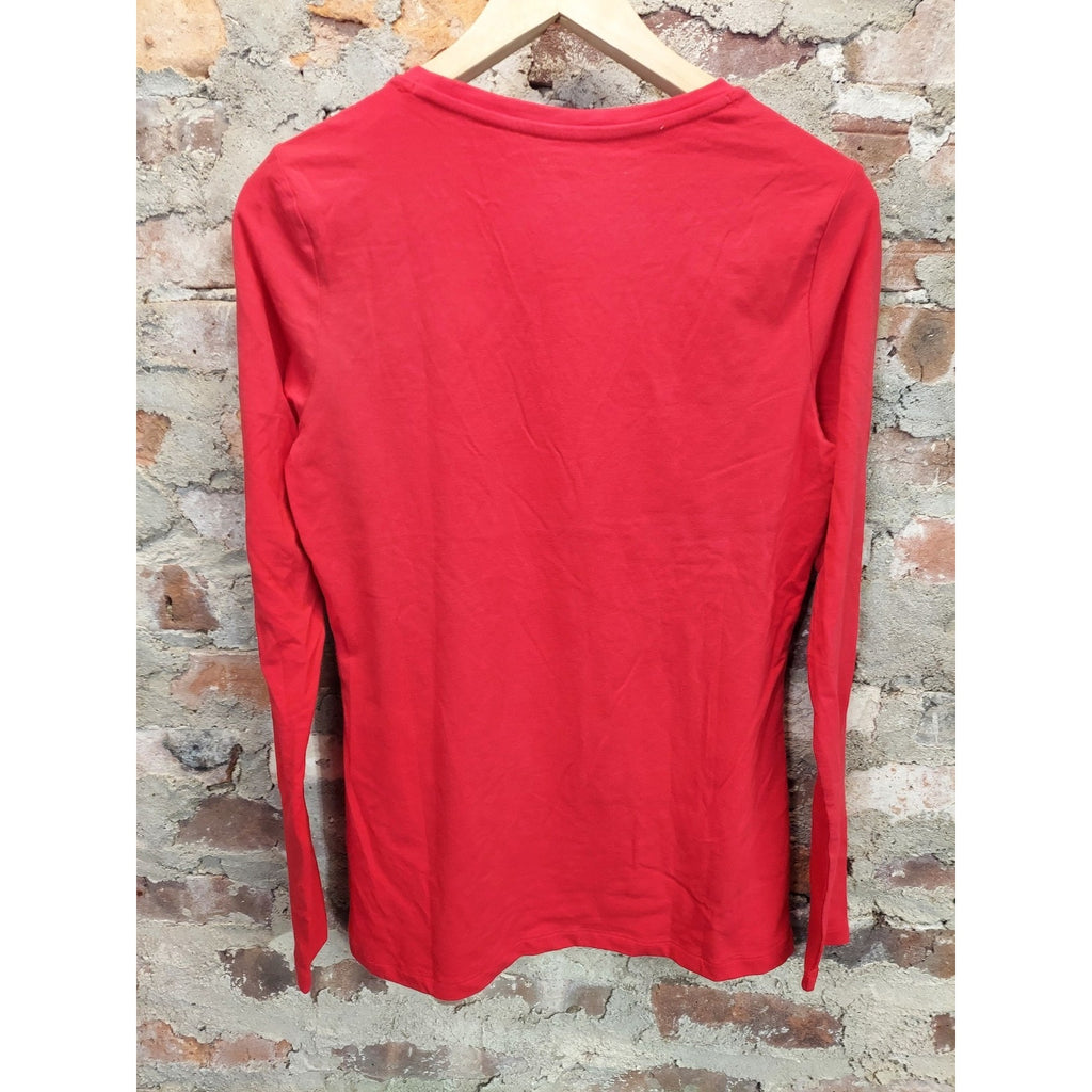 Amazon Essentials Womens Long Sleeve T Shirt S Red Crewneck Solid Basic