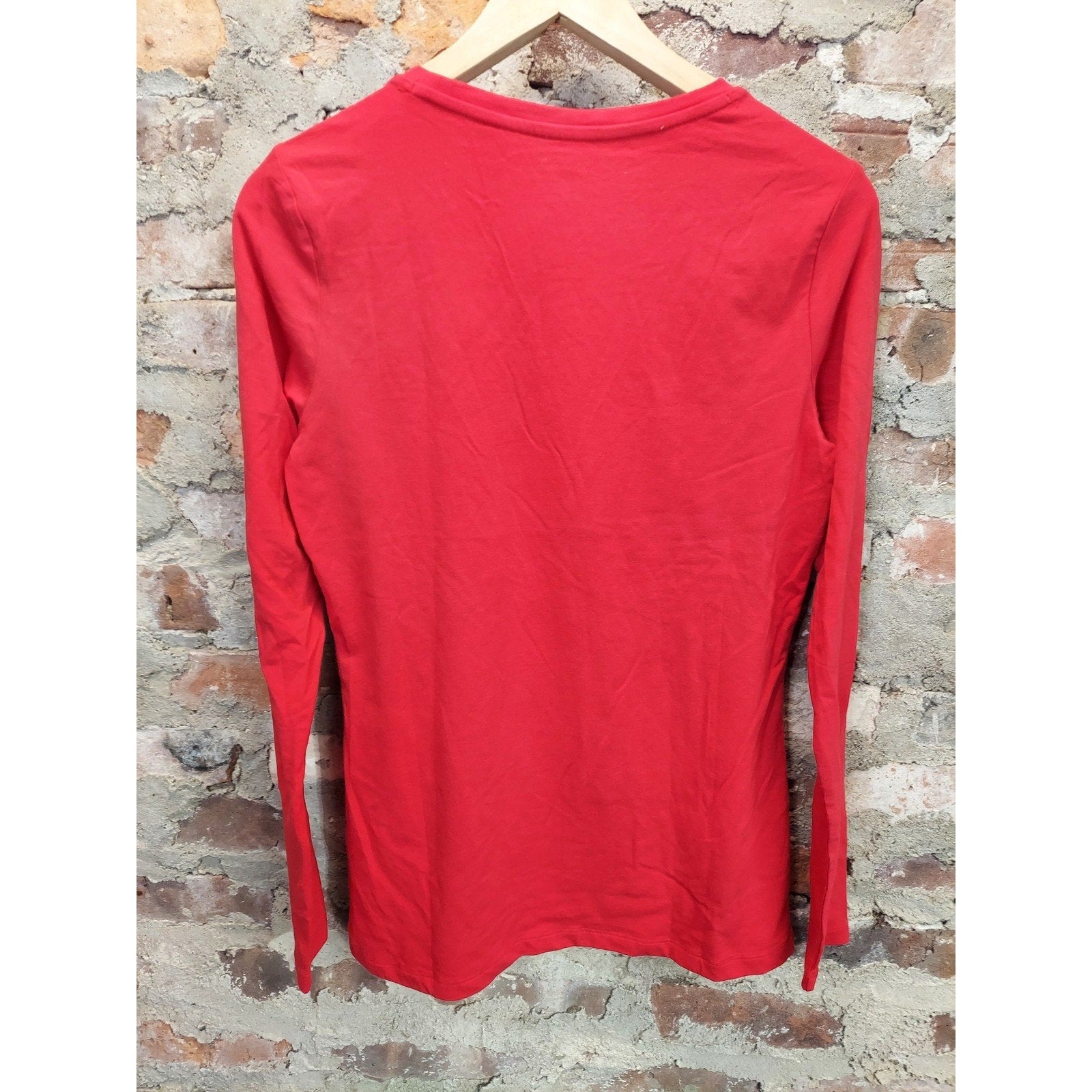Amazon Essentials Womens Long Sleeve T Shirt S Red Crewneck Solid Basic