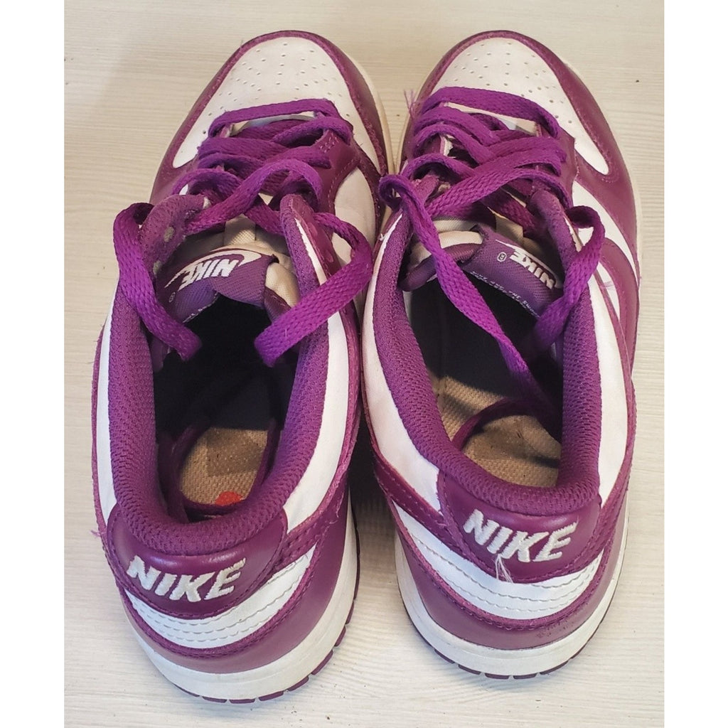 Nike Dunk Low Purple White Athletic Leather Sneakers 6Y Casual Fashion Shoes