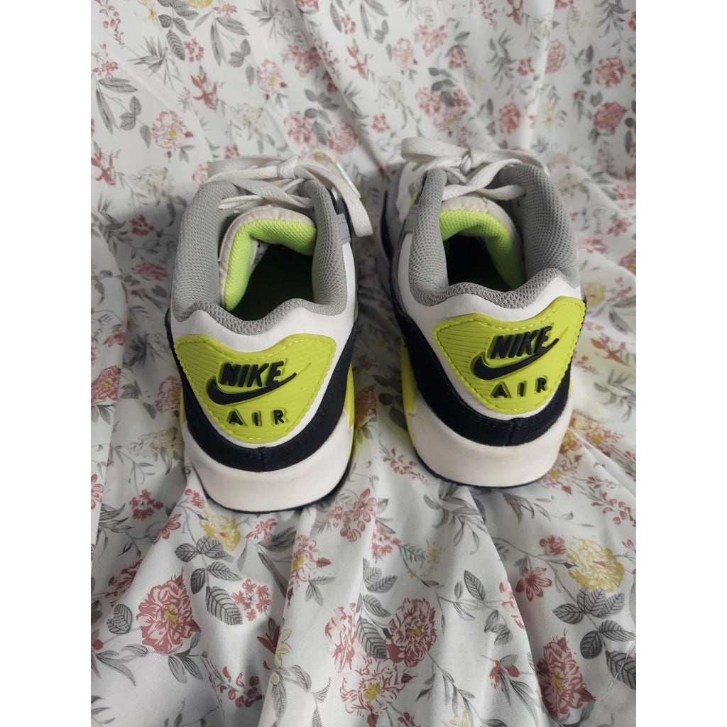 Nike Air Max 90 Youth Sneakers US 7Y White Gray Black Volt Running Athletic
